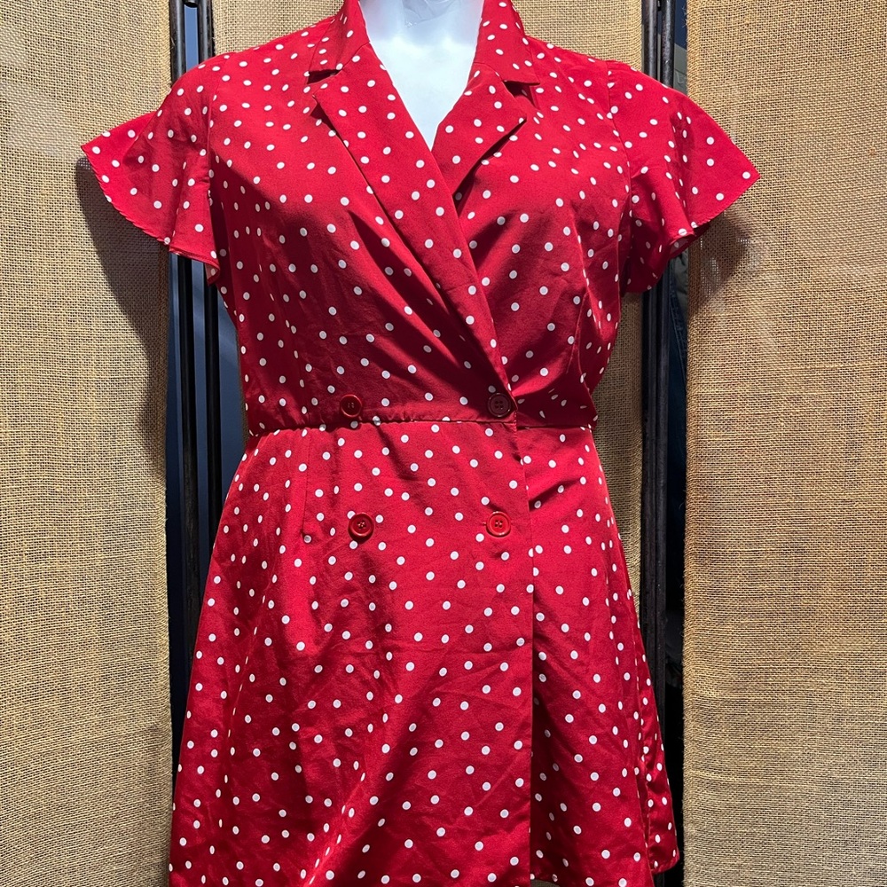 Sugarlips Red Mini Flutter Sleeve Wrap Dress Romper